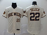 Brewers 22 Christian Yelich Cream Nike 2020 Flexbase Jersey,baseball caps,new era cap wholesale,wholesale hats